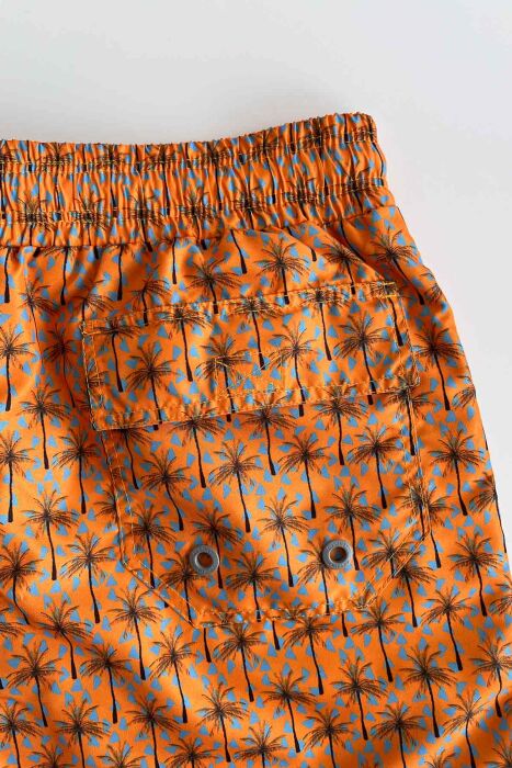 Ayyıldız 845 Erkek Hardal Palmiye Desenli Deniz Şortu - 4