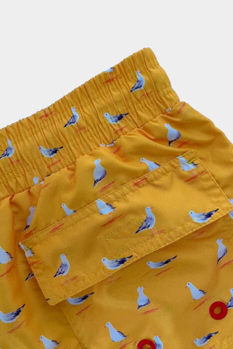 Ayyıldız 845 Erkek Sarı Martı Desenli Deniz Şortu - 4