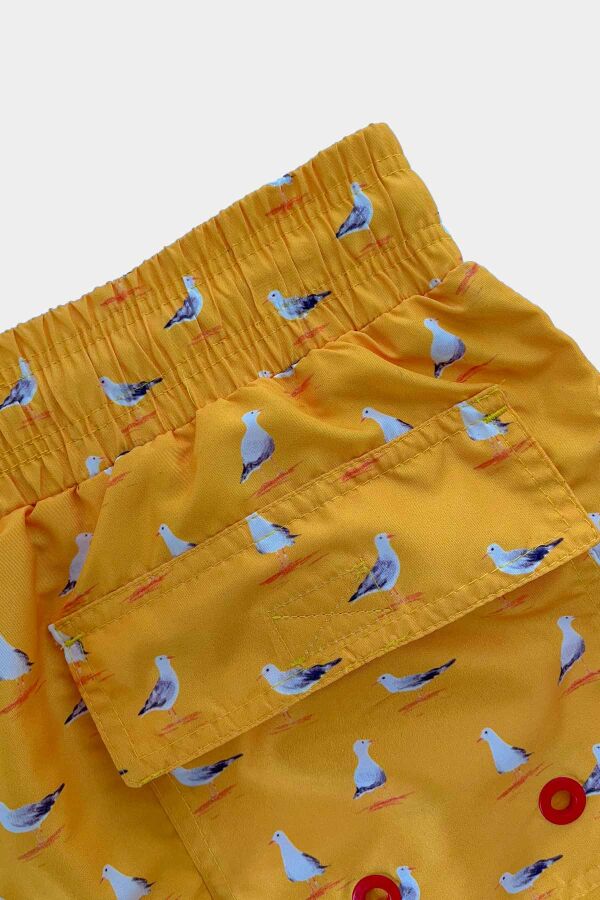 Ayyıldız 845 Erkek Sarı Martı Desenli Deniz Şortu - 4