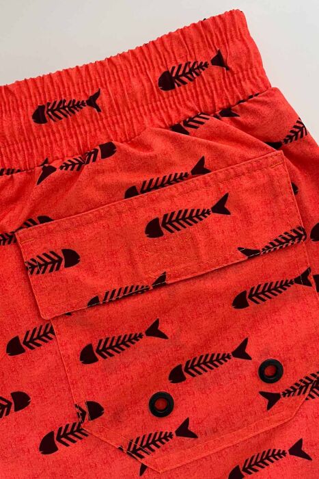 Ayyıldız 845 Erkek Turuncu Balık Desenli Deniz Şortu - 4