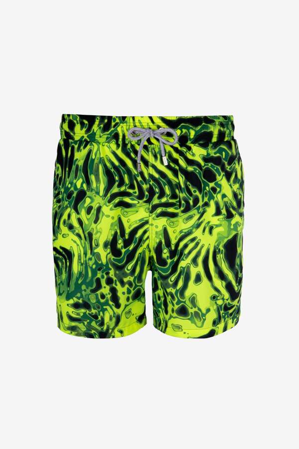 Ayyıldız 845 Erkek Sarı Siyah Desenli Deniz Şortu - 3