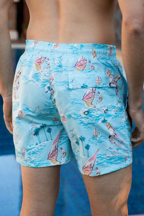 Ayyıldız 845 Erkek Açık Mavi Deniz Şortu - AYYILDIZ (1)