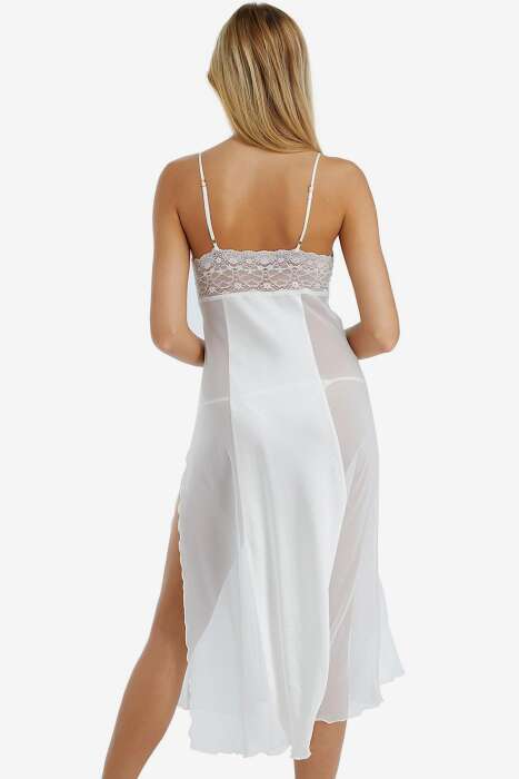 Ayyıldız 3973 Ekru Saten Gecelik - 4