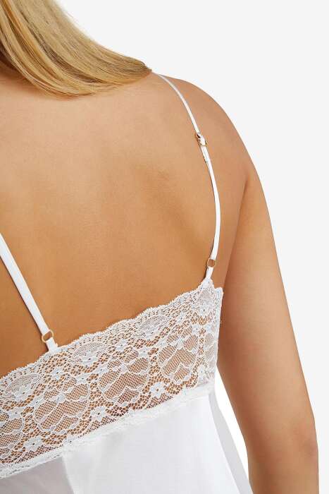 Ayyıldız 3973 Ekru Saten Gecelik - 3