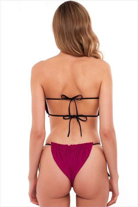 Ayyıldız 3433 Fuşya Straplez Bikini Takımı - 2