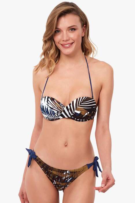 Ayyıldız 1564 Kahve Straplez Bikini Takımı - 1