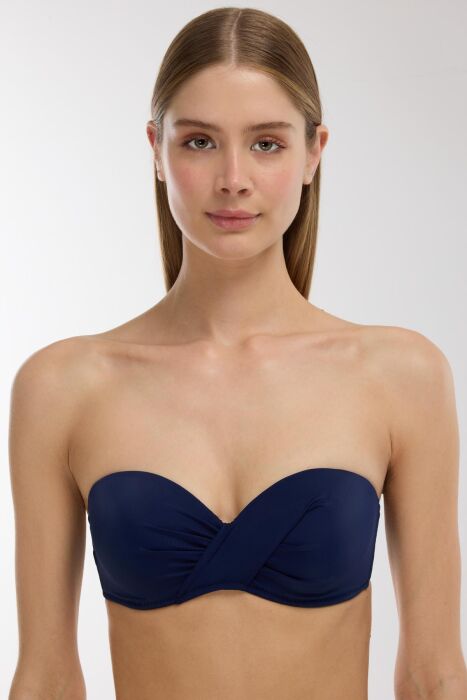 Ayyıldız 63549 Lacivert Straplez Bikini Üstü - 1