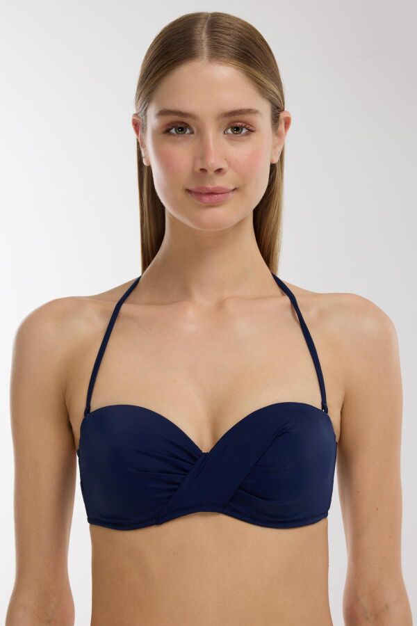 Ayyıldız 63549 Lacivert Straplez Bikini Üstü - 2
