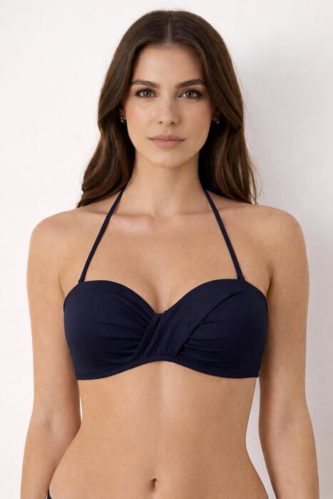 Ayyıldız 63549 Lacivert Straplez Bikini Üstü - 1