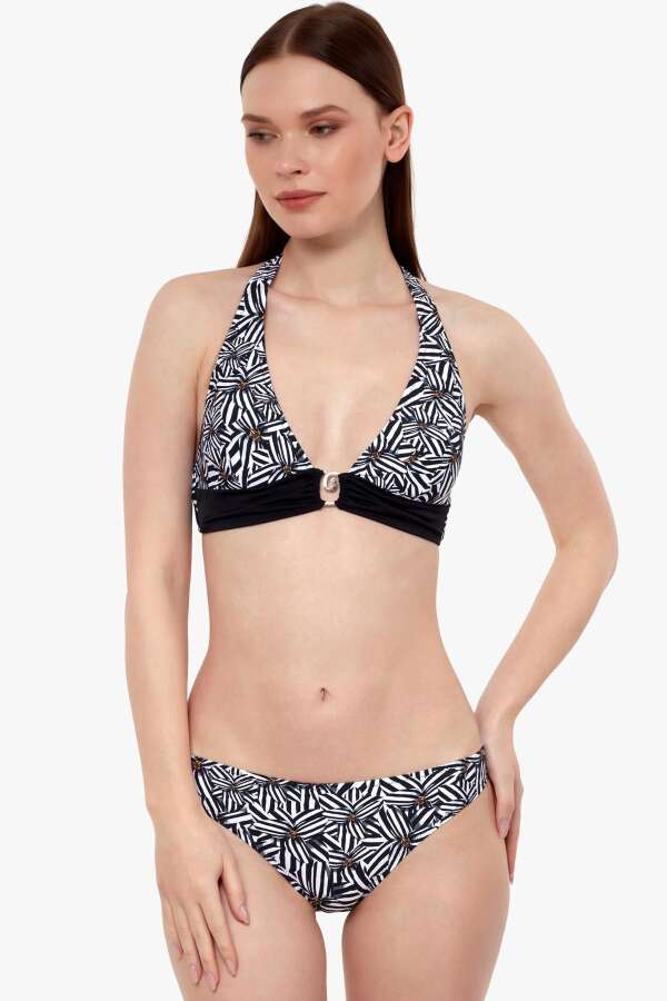 Ayyıldız 40664 Siyah Beyaz Çiçekli Bikini Takımı. 3