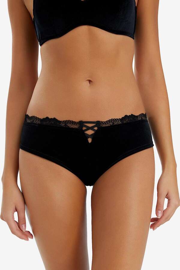 Ayyıldız 2045 Siyah Kadife Külot - 1