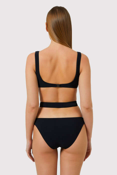 Ayyıldız 3035 Siyah Fermuarlı Mayokini - 2