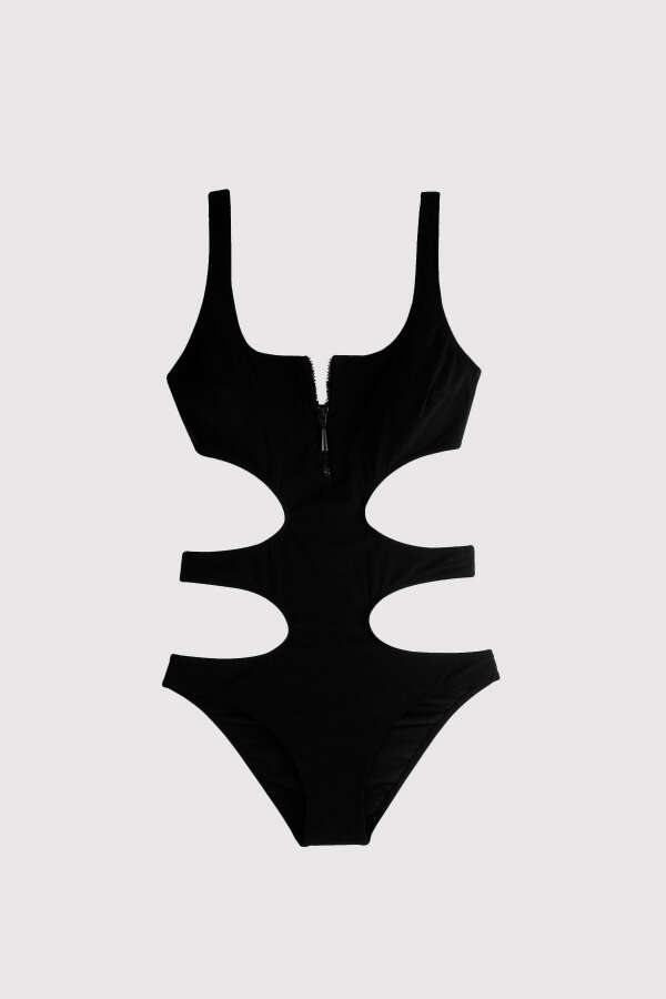 Ayyıldız 3035 Siyah Fermuarlı Mayokini - 4