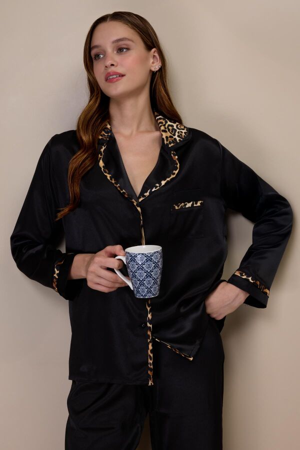 Ayyıldız 3966 Siyah Saten Pijama Takımı - 1