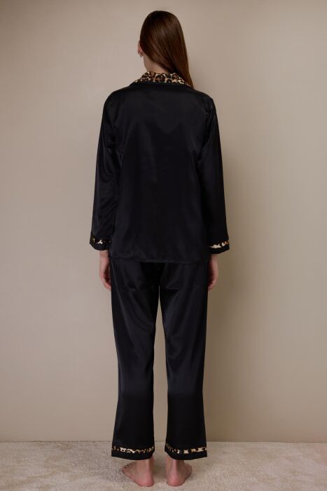 Ayyıldız 3966 Siyah Saten Pijama Takımı - AYYILDIZ (1)