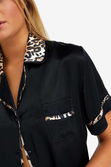 Ayyıldız 3967 Siyah Saten Şortlu Takım - AYYILDIZ (1)