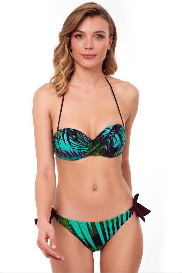 Ayyıldız 1564 Yeşil Straplez Bikini Takımı. 1