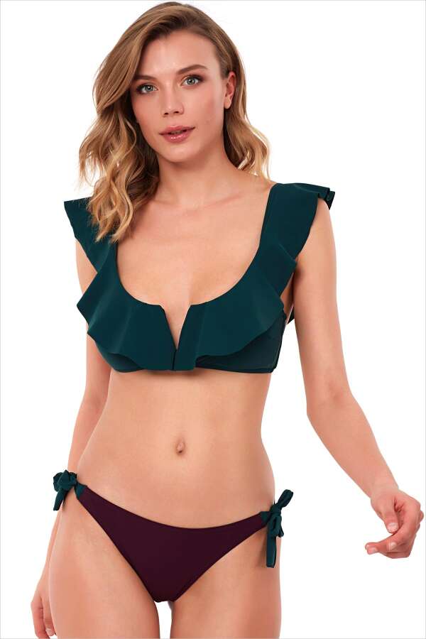 Ayyıldız 5400 Yeşil Fırfırlı Bikini Takımı. 1