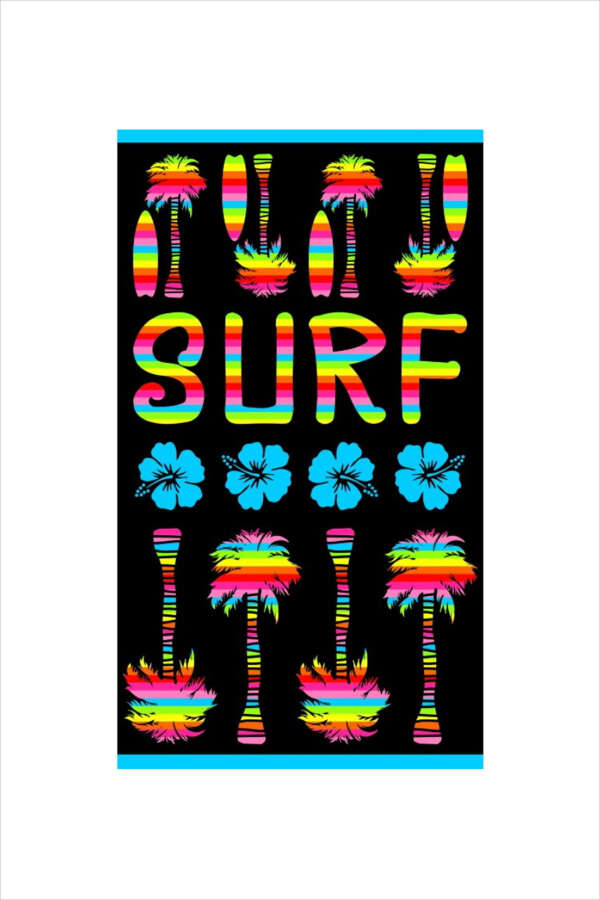 Çift Kişilik Siyah Sörf Plaj Havlusu - 1