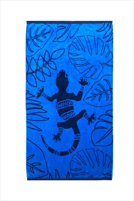 Çift Kişilik Festo Mavi Plaj Havlusu - 1