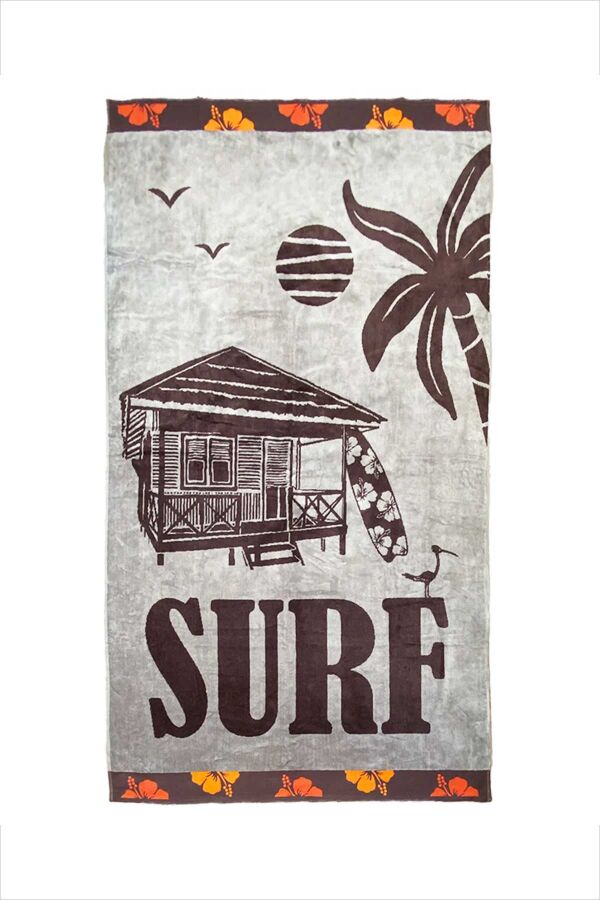 Çift Kişilik Kabana Kahve Plaj Havlusu - 1