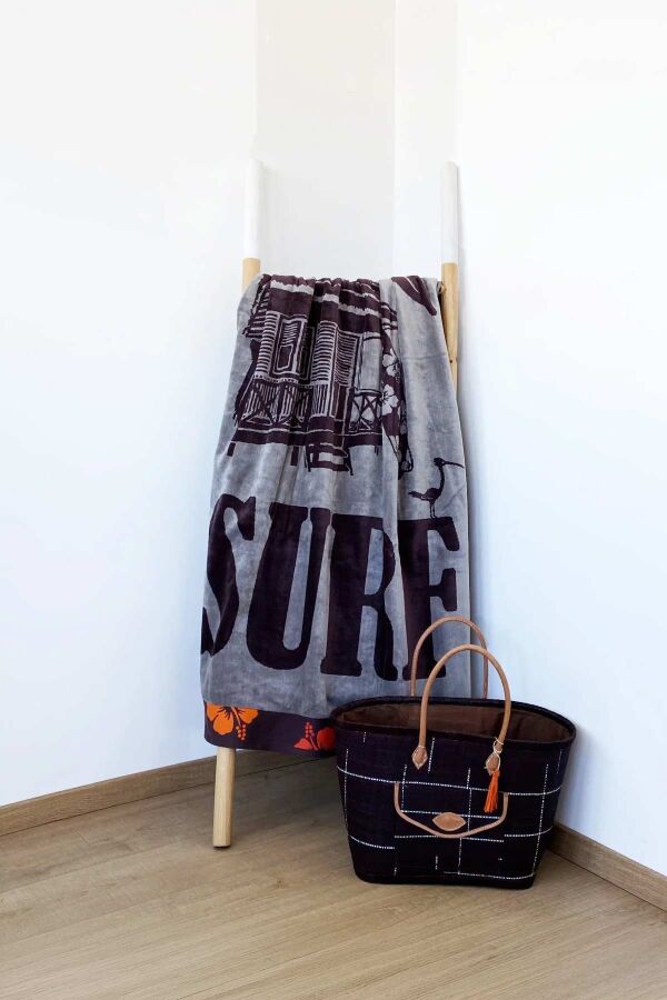 Çift Kişilik Kabana Kahve Plaj Havlusu - 3