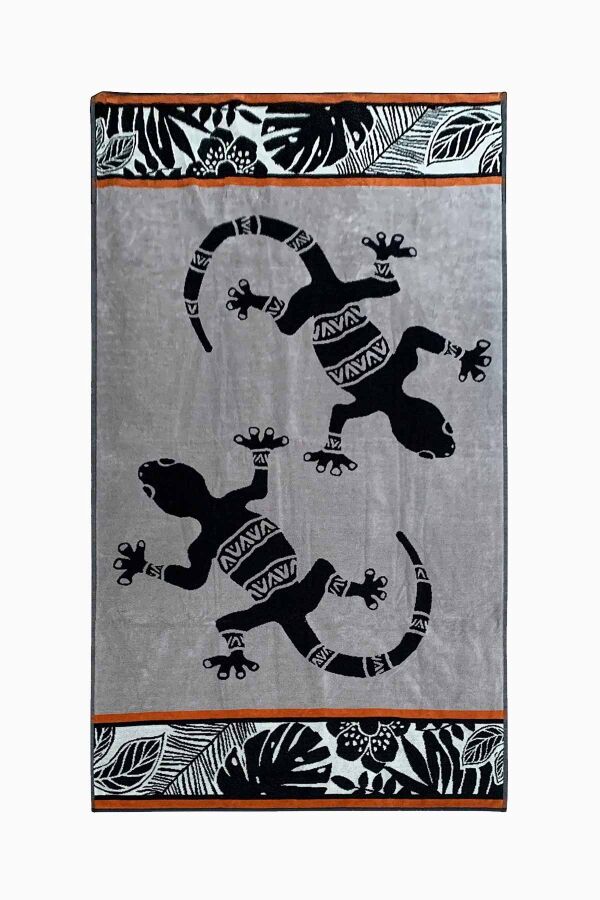 Çift Kişilik Kahve Desenli Plaj Havlusu - 1