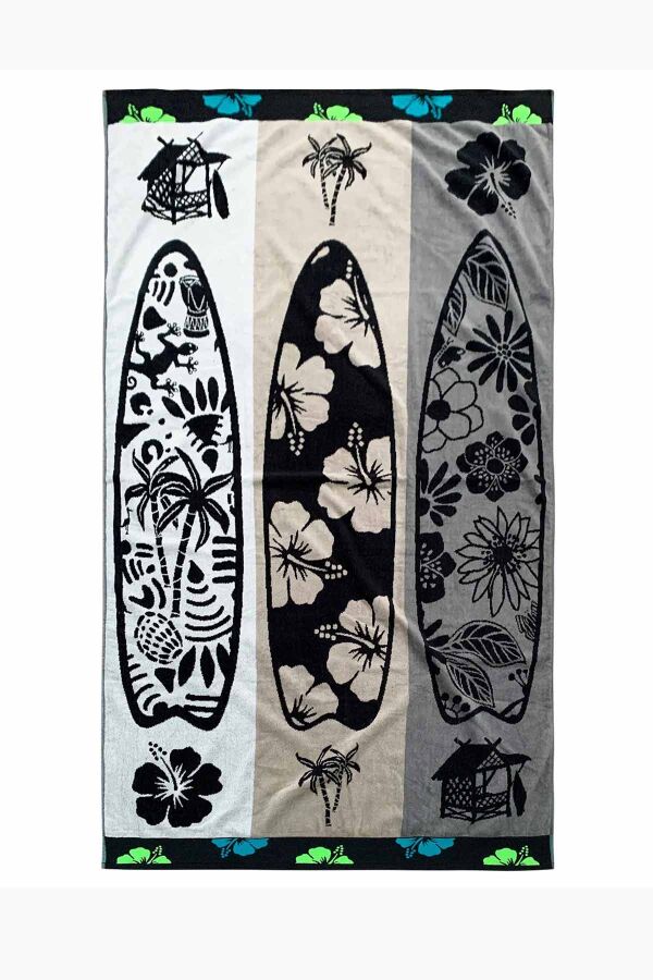 Çift Kişilik Kahve Surf Plaj Havlusu - 1