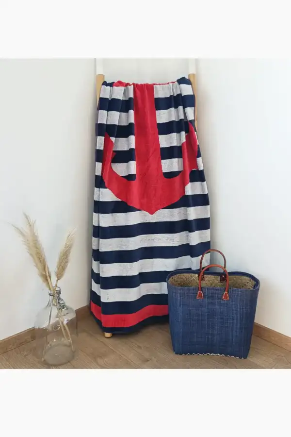 Çift Kişilik Kırmızı Çapa Plaj Havlusu - 2