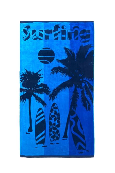 Çift Kişilik Lombok Mavi Plaj Havlusu - 1