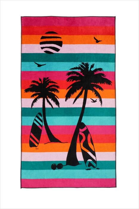 Çift Kişilik Maupiti Desenli Plaj Havlusu - 