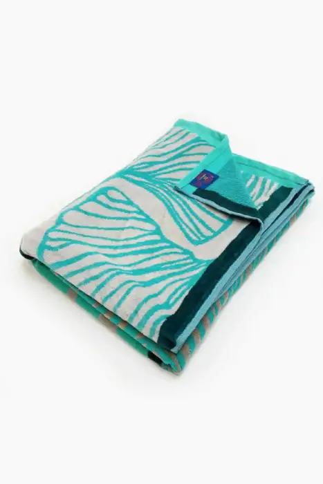 Çift Kişilik Mavi Yaprak Plaj Havlusu - 3