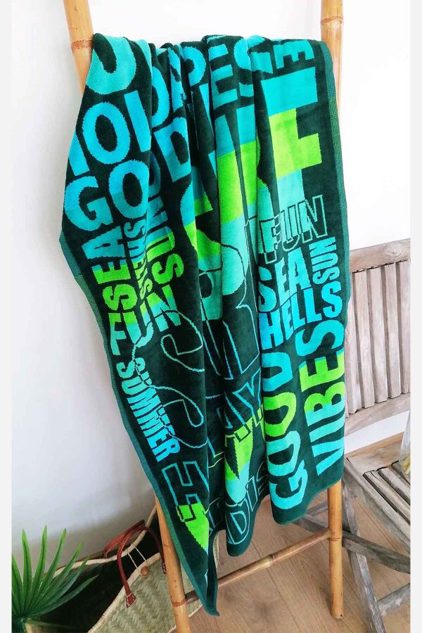 Çift Kişilik Mavi Surf Wave Plaj Havlusu - 2