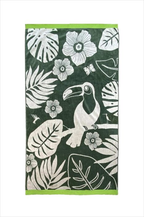 Çift Kişilik Musia Yeşil Plaj Havlusu - 1