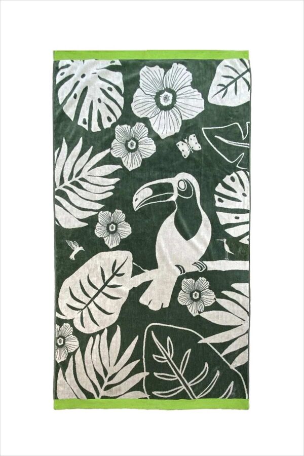 Çift Kişilik Musia Yeşil Plaj Havlusu - 1