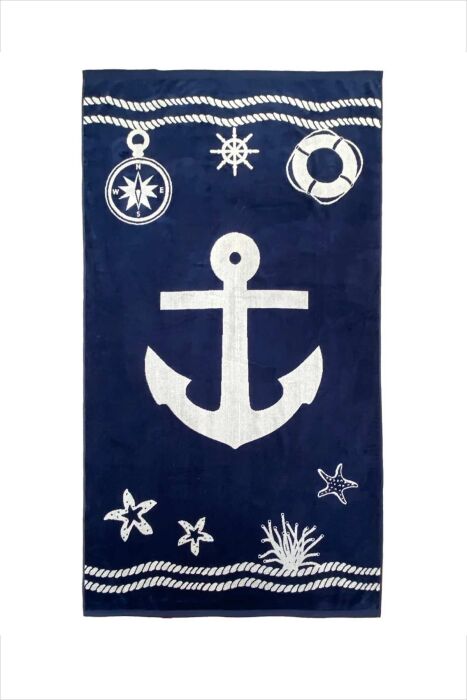 Çift Kişilik Oakland Lacivert Plaj Havlusu - 1