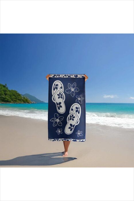 Çift Kişilik Oakland Lacivert Plaj Havlusu - 3