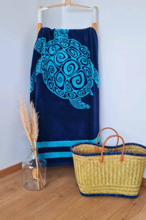 Çift Kişilik Pavlos Mavi Plaj Havlusu - 3