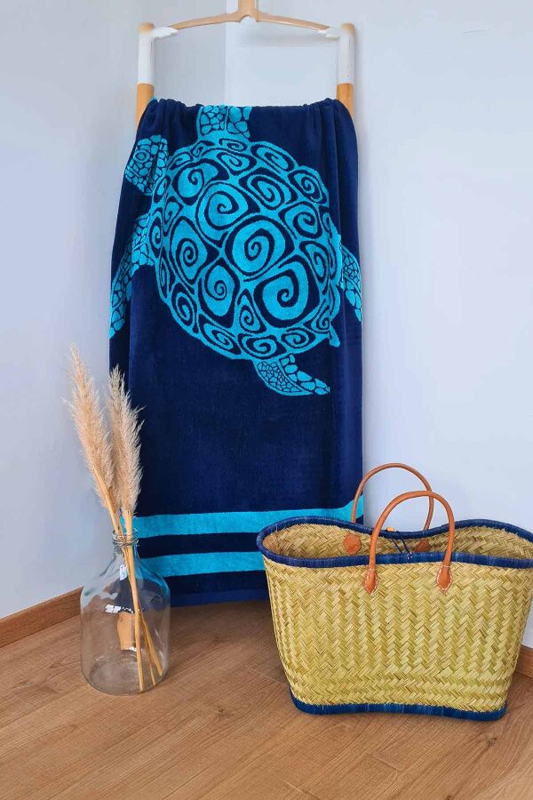 Çift Kişilik Pavlos Mavi Plaj Havlusu - 3