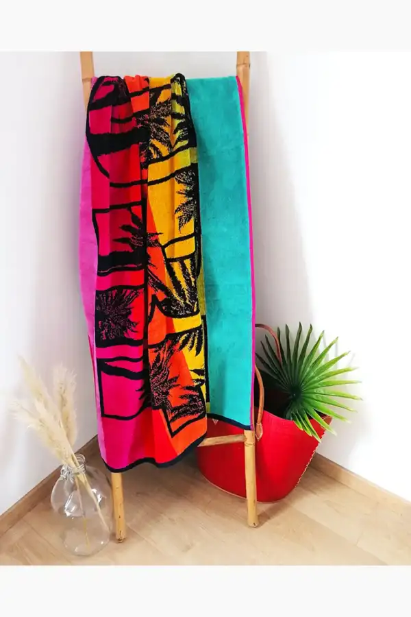 Çift Kişilik Pembe Sörf Plaj Havlusu - 2