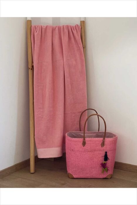 Çift Kişilik Shady Pembe Plaj Havlusu - 3