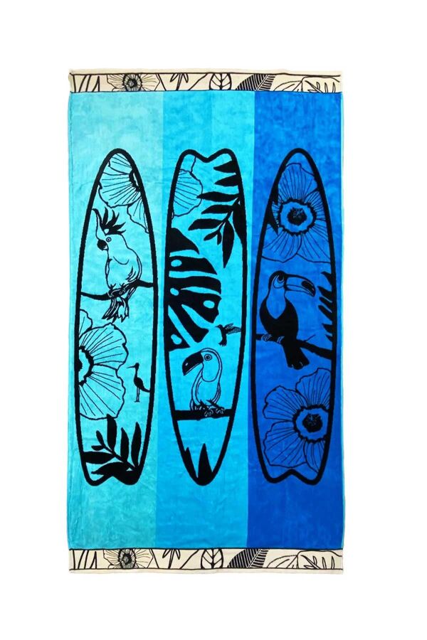 Çift Kişilik Turkuaz Surf Plaj Havlusu - 1
