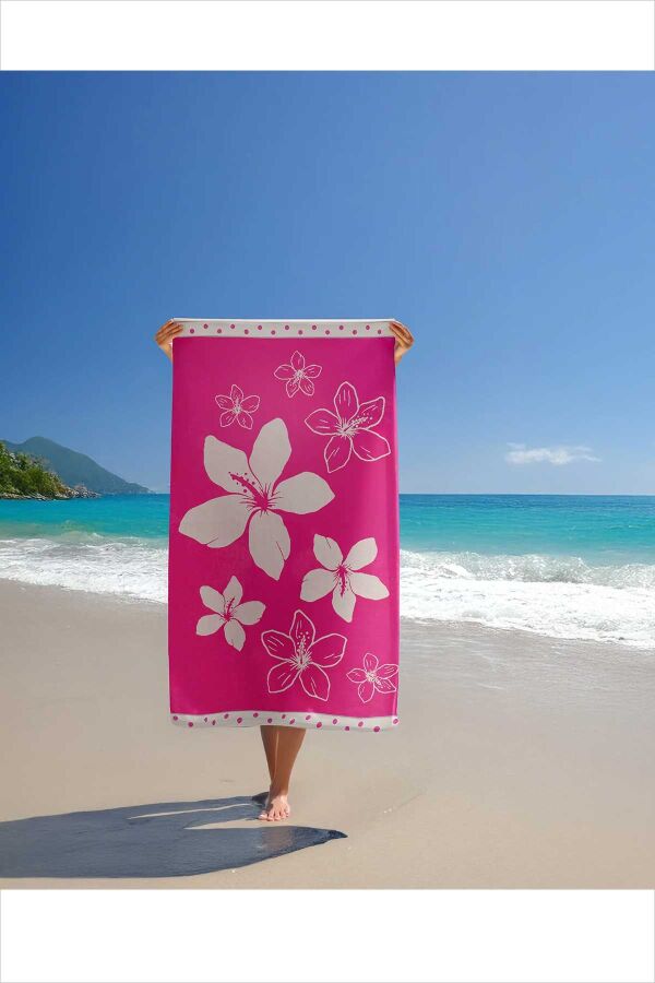 Çift Kişilik Wasaga Fuşya Plaj Havlusu - 3