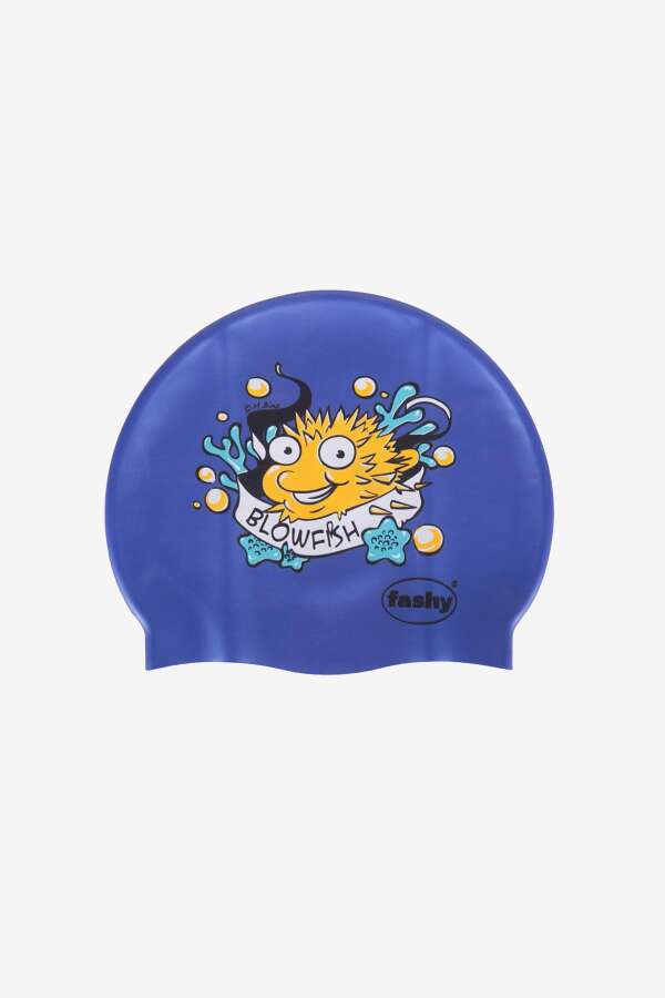 3047 Mavi Desenli Çocuk Havuz Bonesi - 1