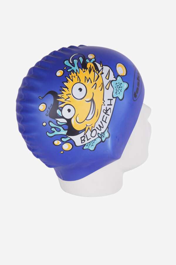 3047 Mavi Desenli Çocuk Havuz Bonesi - 2