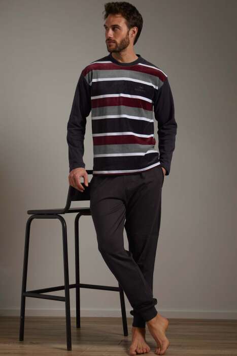 55264 Erkek Gri Pijama Takımı - 1