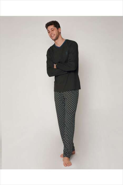 55265 Erkek Yeşil Pijama Takımı - 3