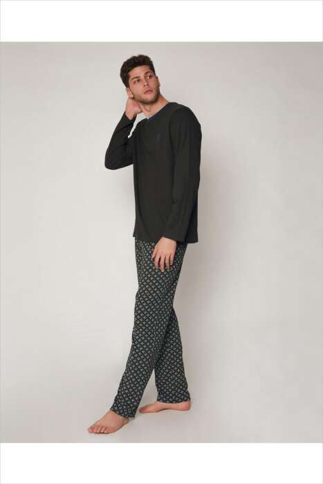 55265 Erkek Yeşil Pijama Takımı - 4