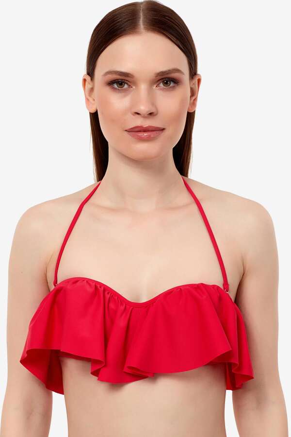 Ayyıldız 63553 Kırmızı Straplez Bikini Üstü - 1