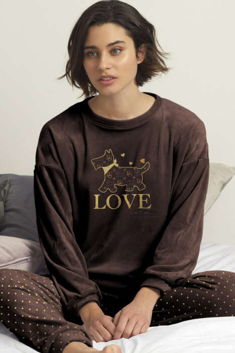 55853 Kadife Pijama Takımı - 1